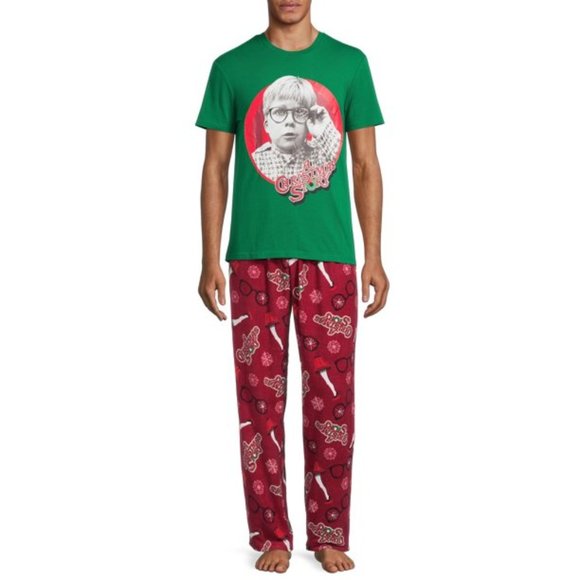 The Christmas Story Men’s Graphic T-Shirt and Pants Sleepwear Set, 2-Piece - Picture 1 of 4